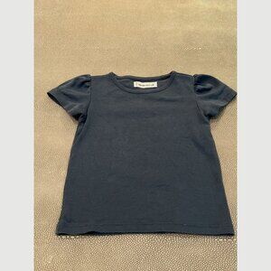 Misha & Puff Tee Shirt Navy Puff Sleeved.18/24M EUC
